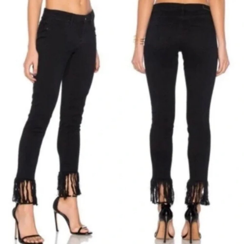 Blank NYC Shredded Cropped Black Jeans
